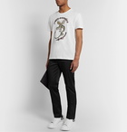 Alexander McQueen - Logo-Embroidered Printed Organic Cotton-Jersey T-Shirt - White