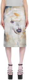 Ashley Williams Off-White & Black Poodle Midi Skirt
