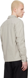 C.P. Company Beige Organic Gabardine Zipped Lens Overshirt