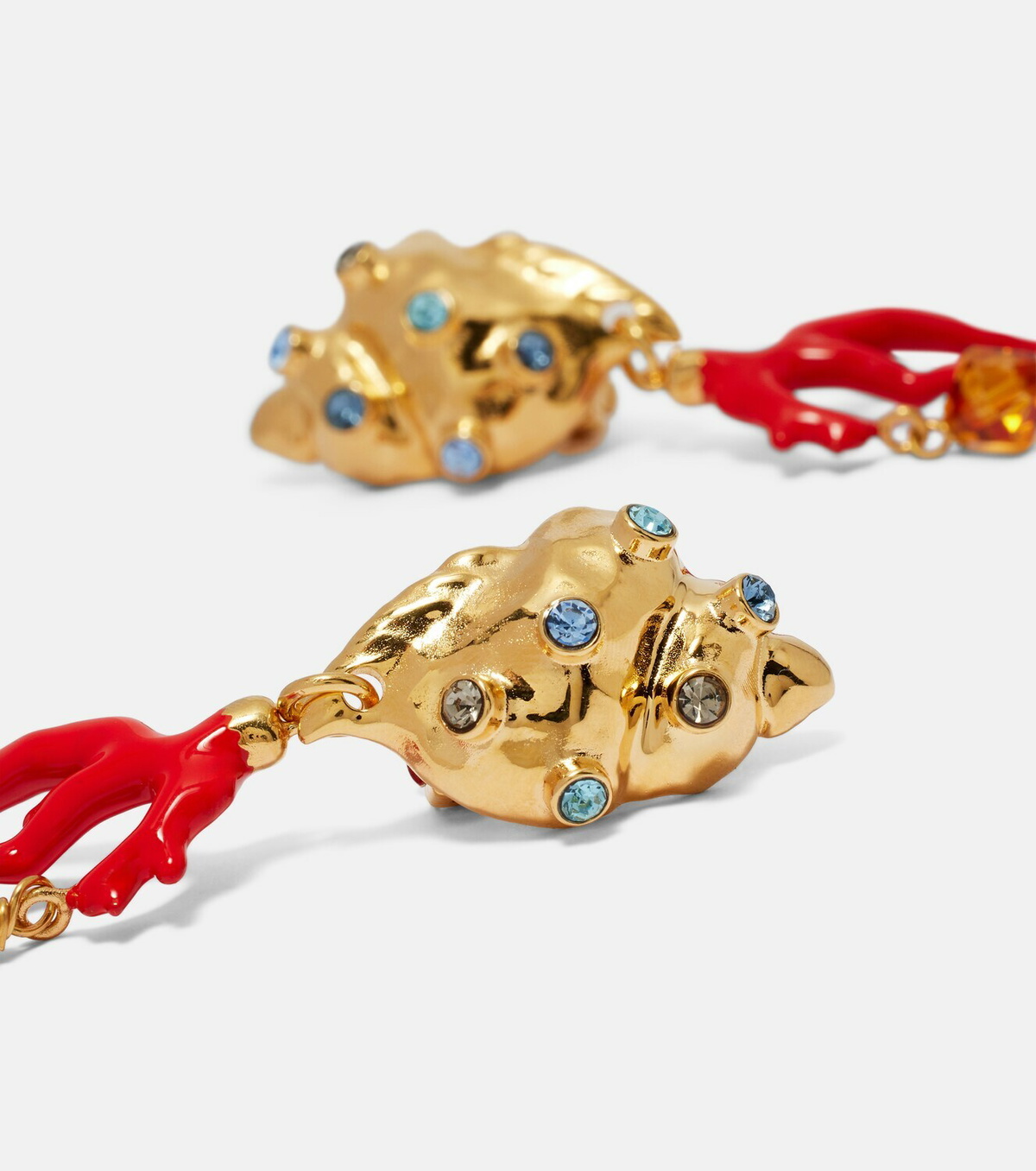 Oscar de la Renta Crystal-embellished clip-on earrings