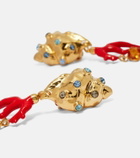 Oscar de la Renta Crystal-embellished clip-on earrings