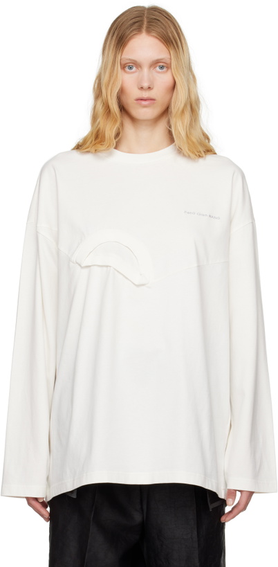 Photo: Feng Chen Wang White Oversized 2 In 1 Sweatshirt
