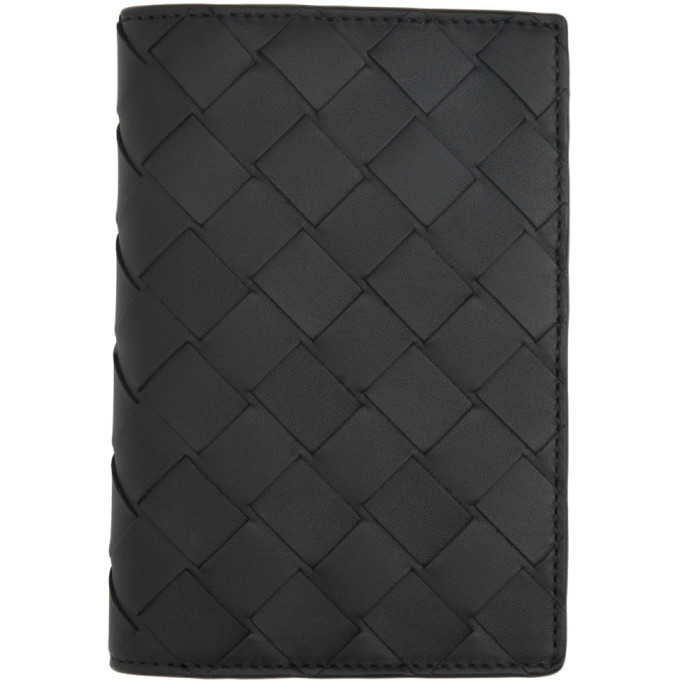 Photo: Bottega Veneta Black Intrecciato Passport Holder