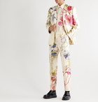 Alexander McQueen - Slim-Fit Floral-Print Silk and Wool-Blend Suit Trousers - Neutrals