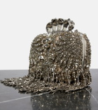 Alexander McQueen Knuckle crystal-embellished leather clutch