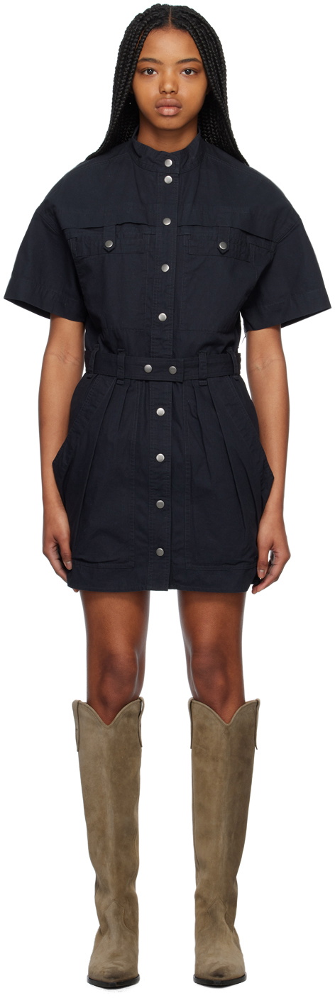 Isabel Marant Etoile Black Rime Denim Mini Dress Isabel Marant Etoile