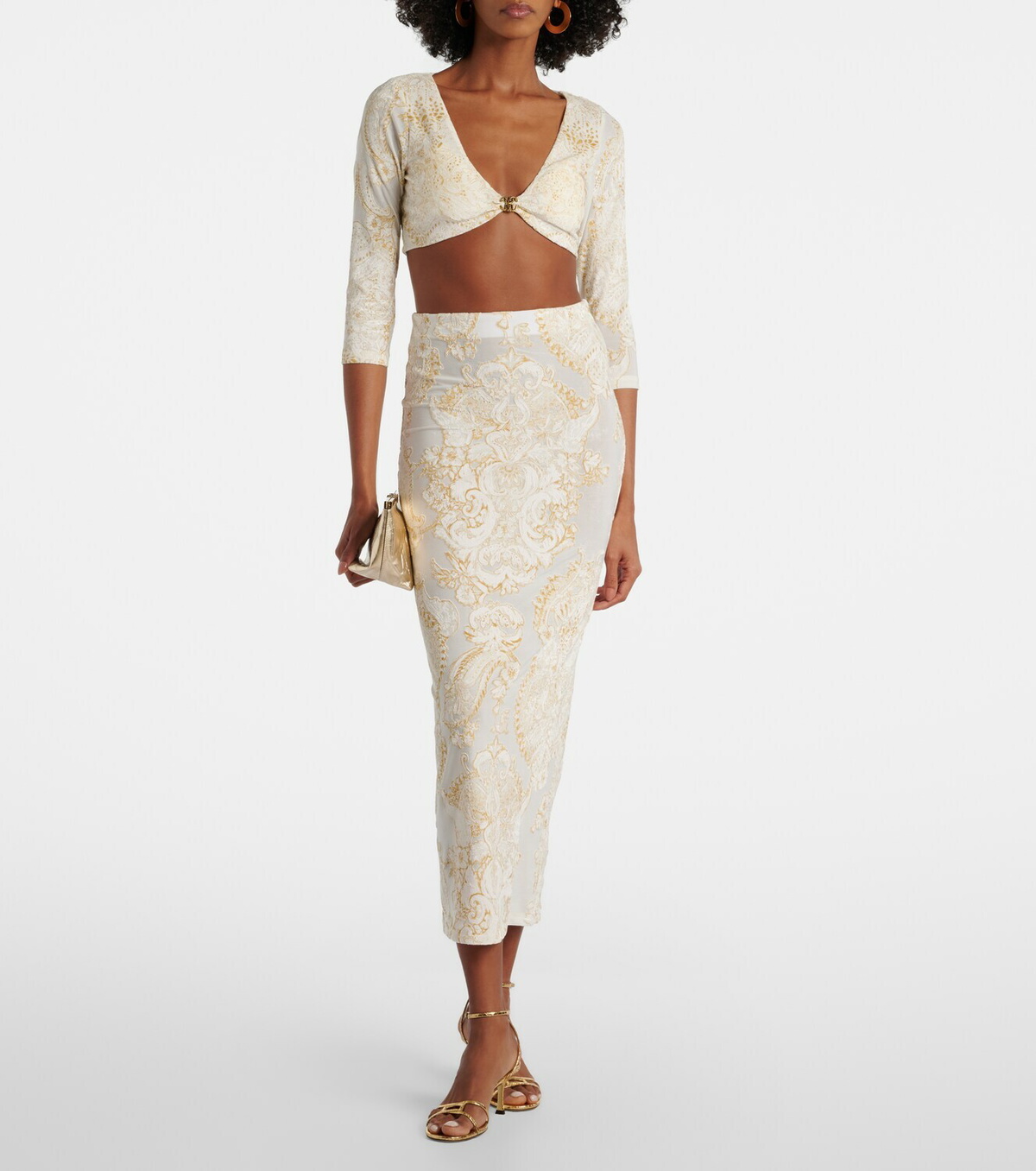 Roberto Cavalli Printed midi skirt