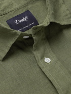 DRAKE'S - Linen Shirt - Green