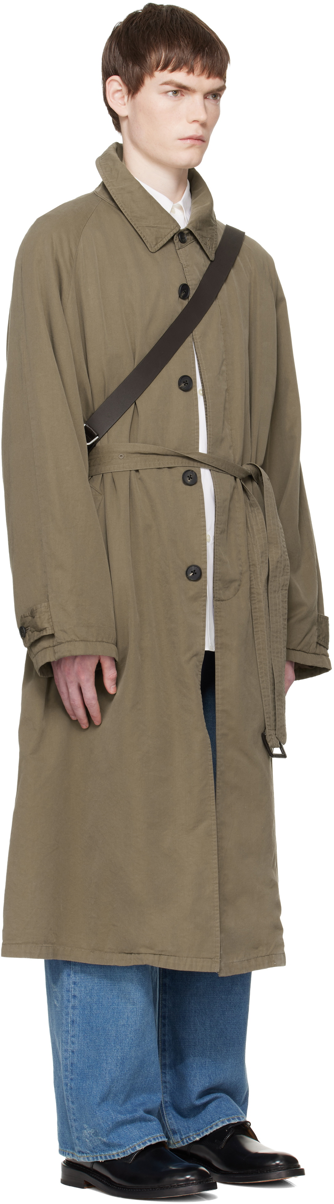 stein Taupe Cotton Rayon Vintage Padded Balmacaan Coat