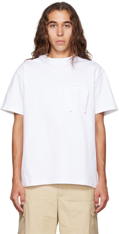 Photo: Jacquemus White Le Papier 'Le T-Shirt Gros Grain' T-Shirt