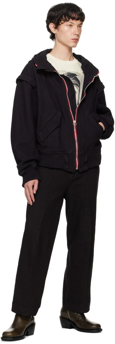 KOZABURO Black 3D Shaped Trousers