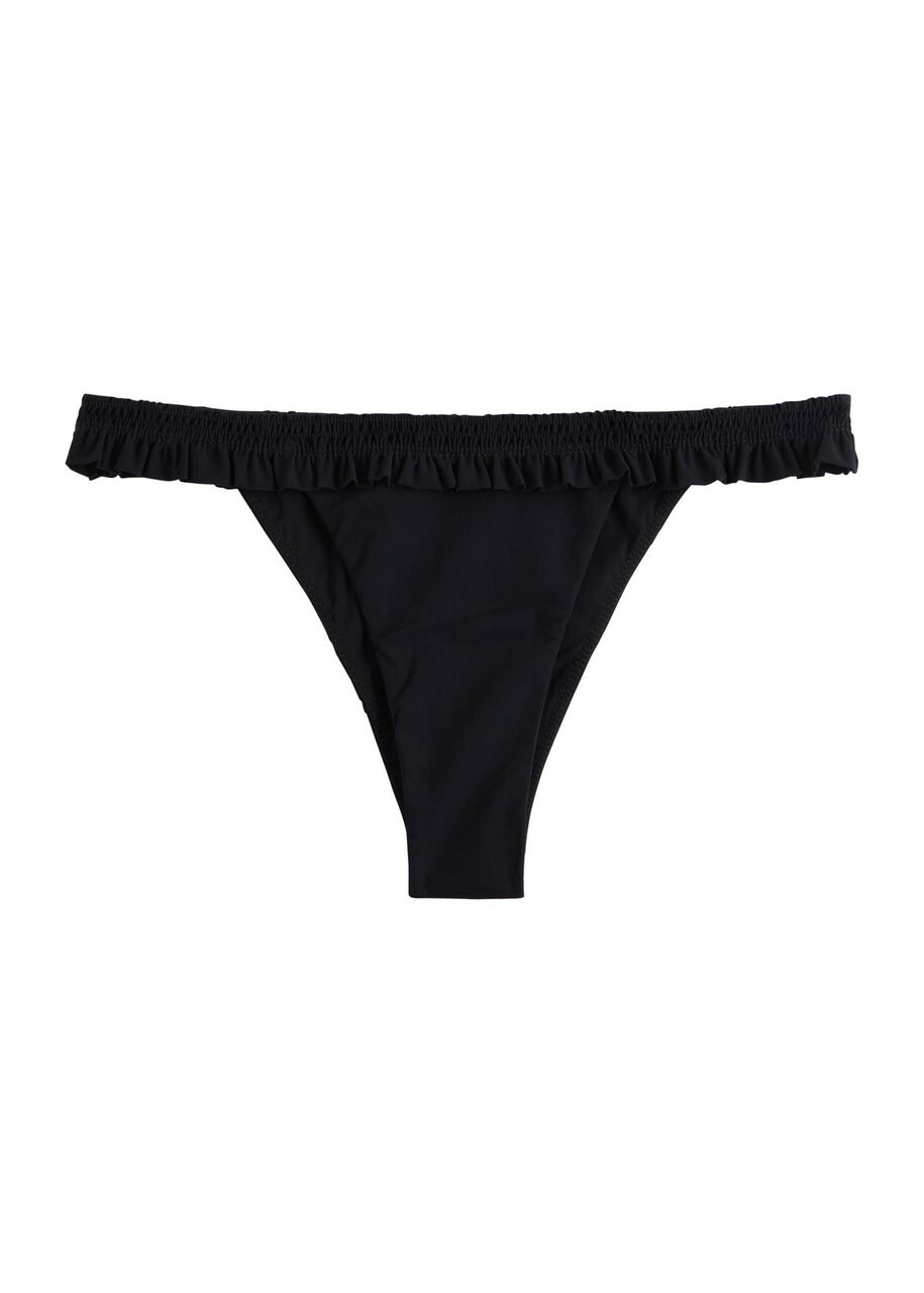 Faithfull The Brand Esterel Frill Bikini Briefs Black