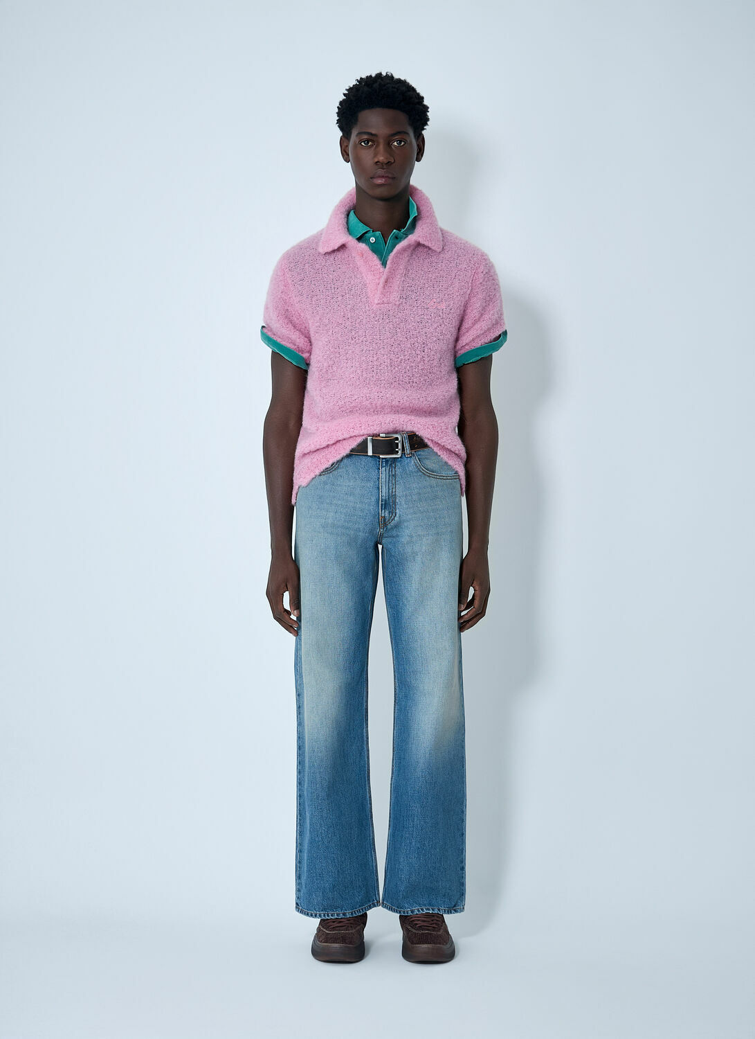 ERL Mohair-Blend Polo Shirt