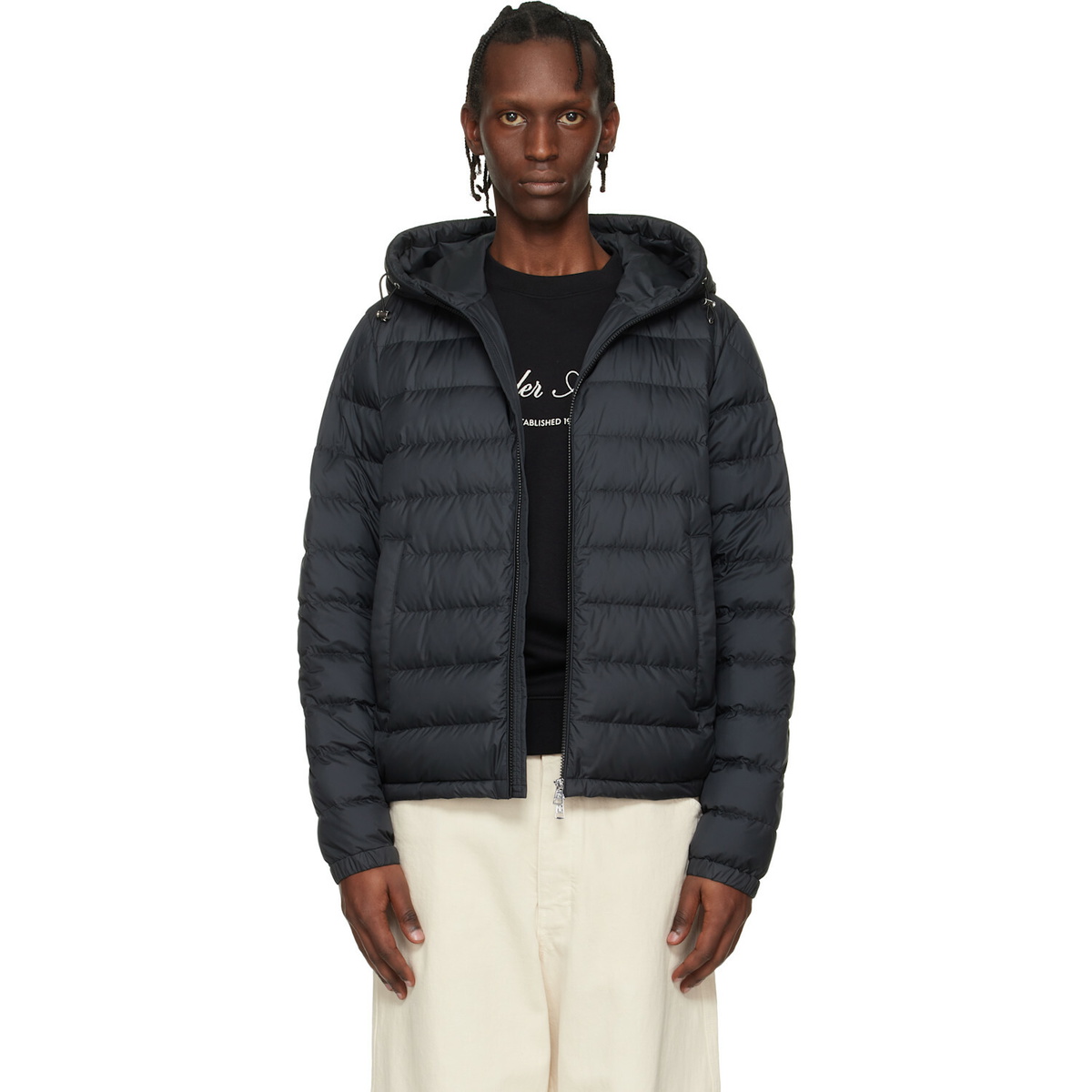 Moncler Black Vermeille Hooded Short Down Jacket