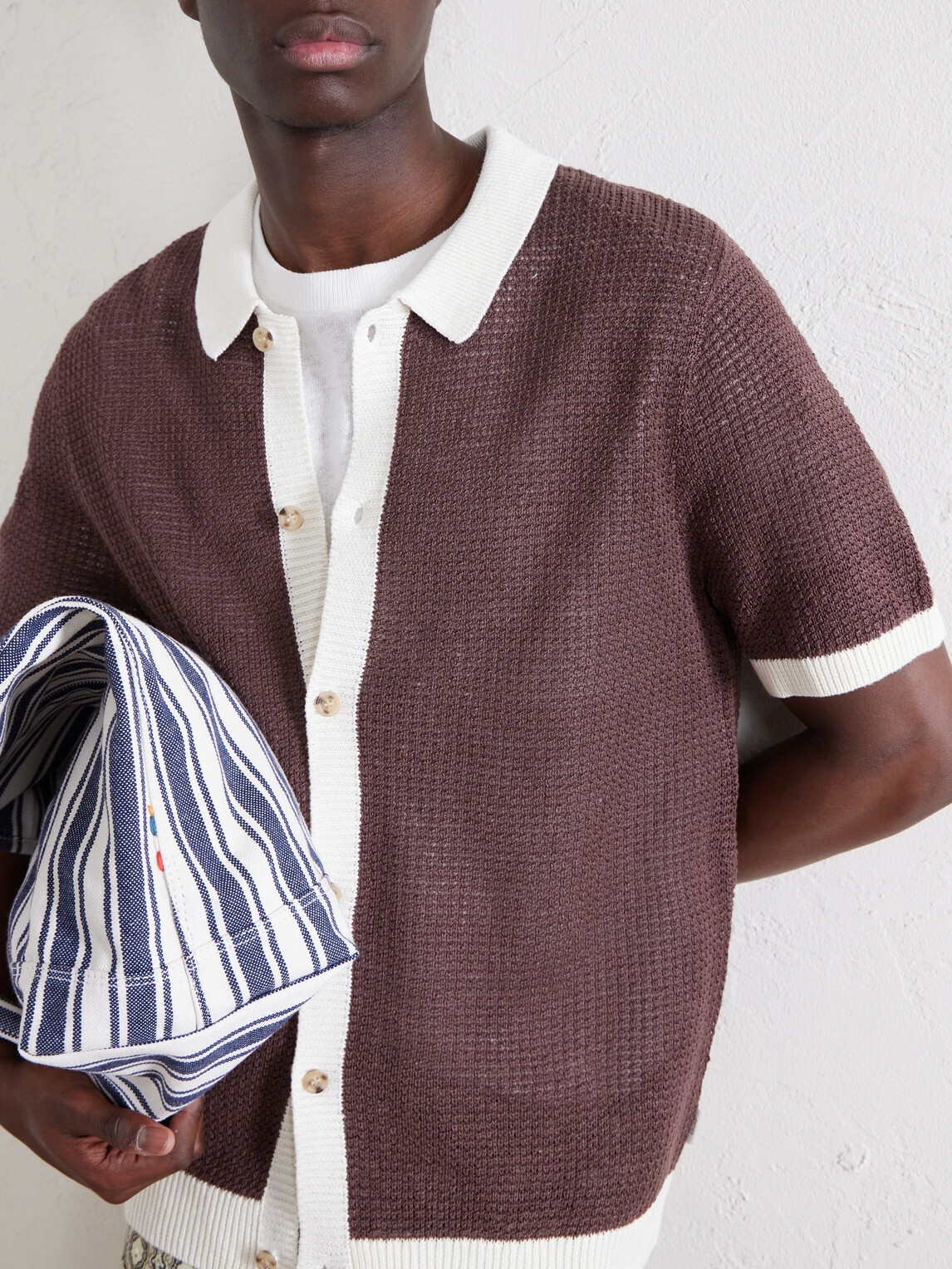 Onia - Crocheted Linen Shirt - Brown