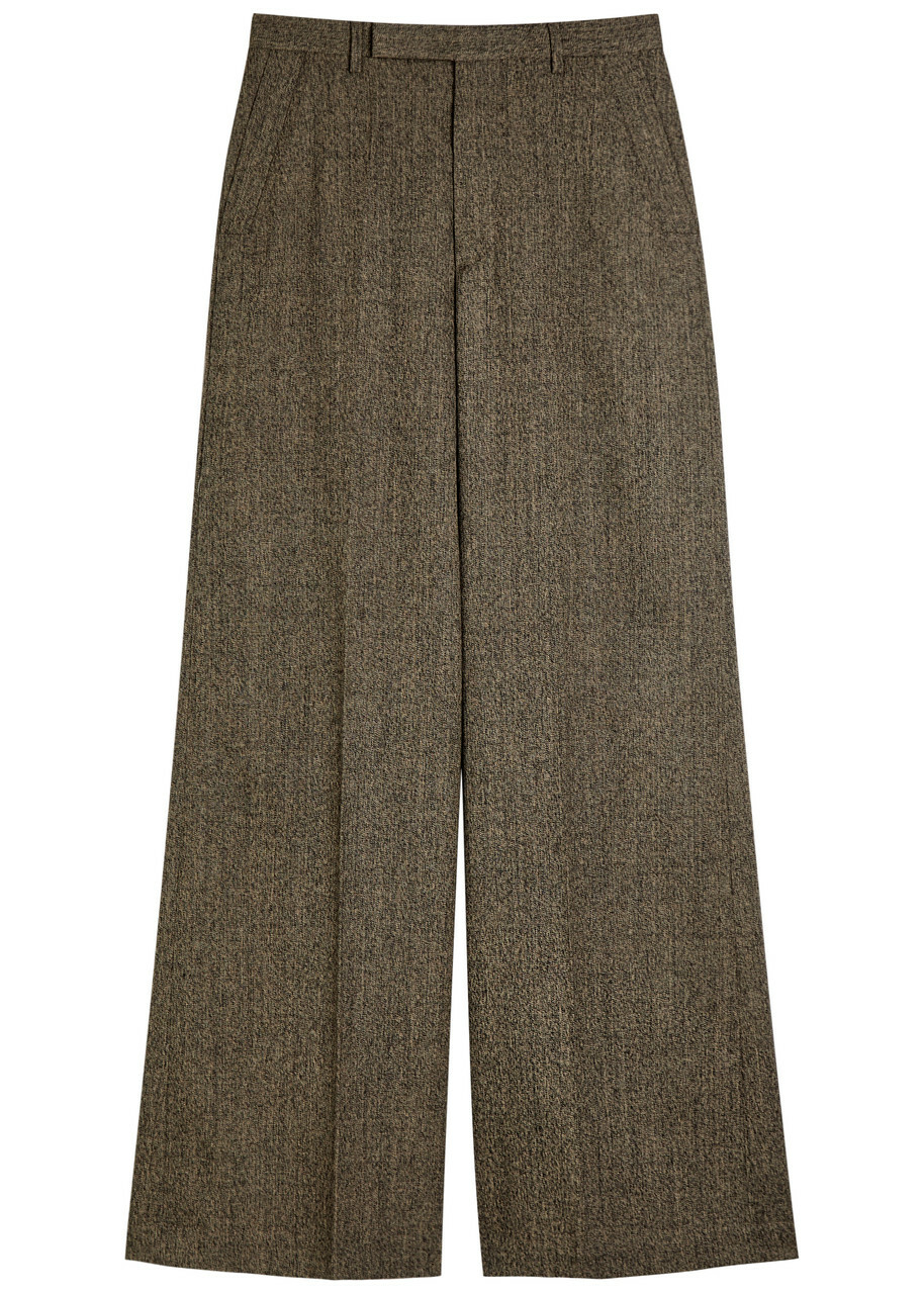 Rick Owens Pantaloni Wide-leg Wool Trousers Black Other