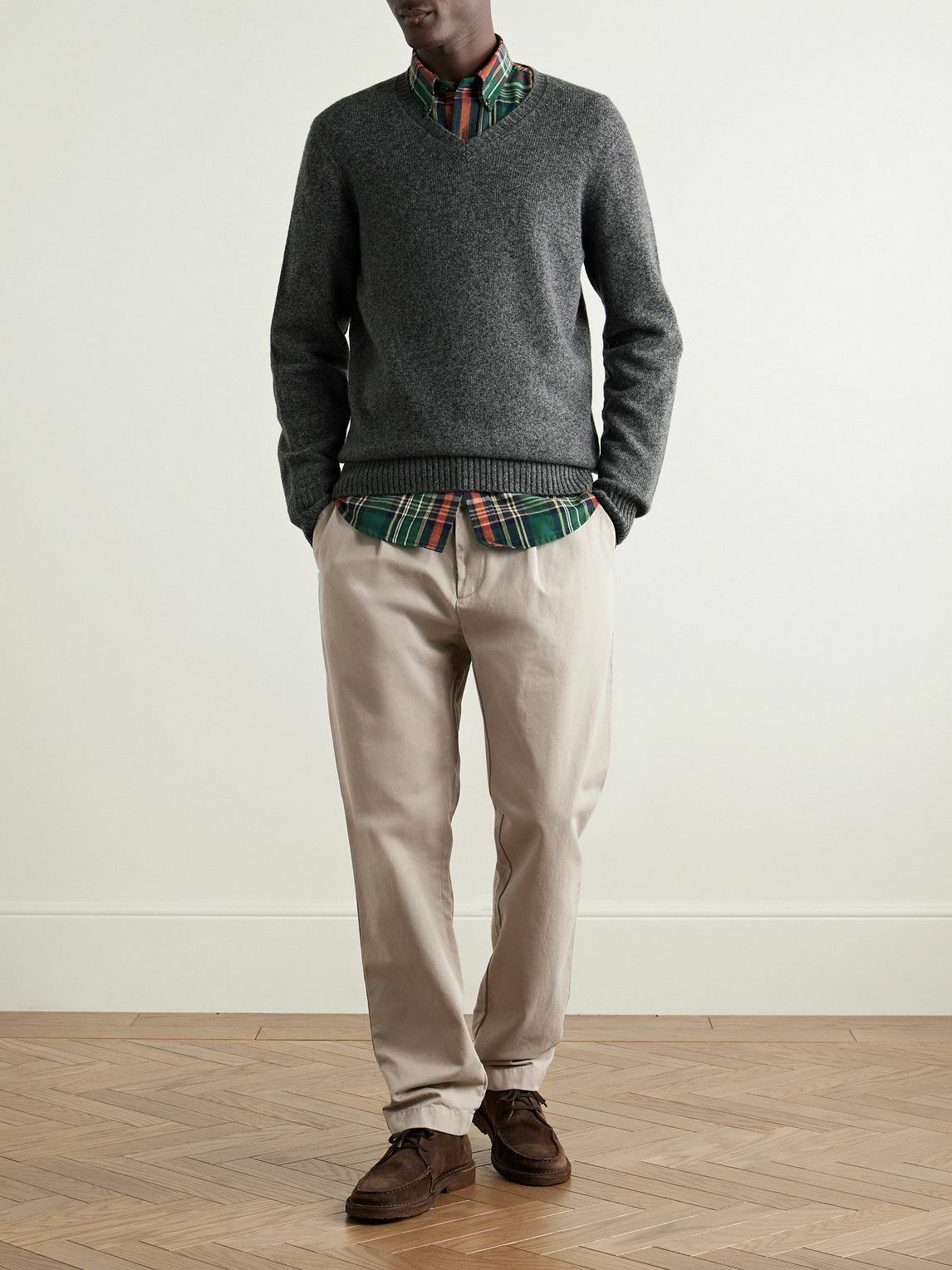 Hartford - Tommy Straight-Leg Cotton-Twill Trousers - Neutrals