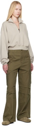 ÉTERNE Gray Cropped Half-Zip Sweatshirt