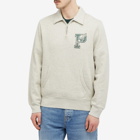 Polo Ralph Lauren Men's College Logo Half Zip Sweatshirt in Light Vintage Heather