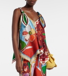 Alémais Mlak printed silk twill top