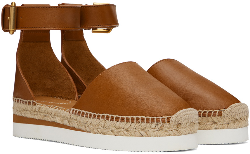 SEE BY CHLOÉ Glyn Calf Espadrille Platform Sandals Tan Women's Sz 10 EU 40 SB32201A (New) main image 0