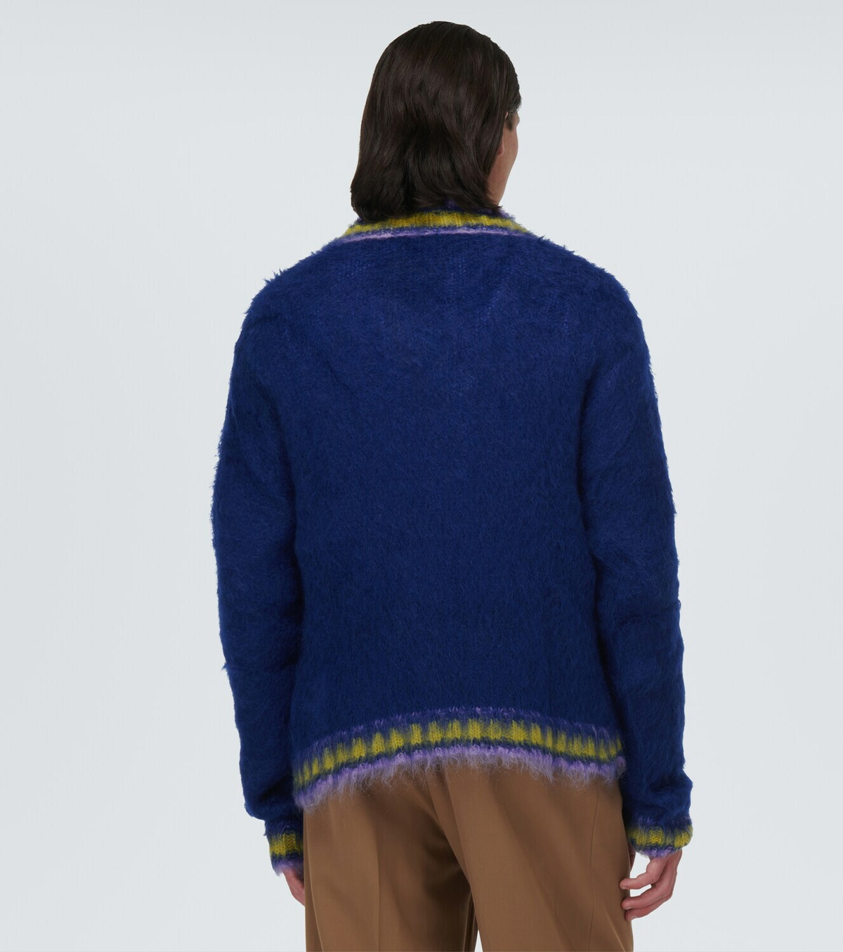 【送料&関税込】Marni Blue Mohair Wool Blend Cardigan Marni mohair striped - Gem