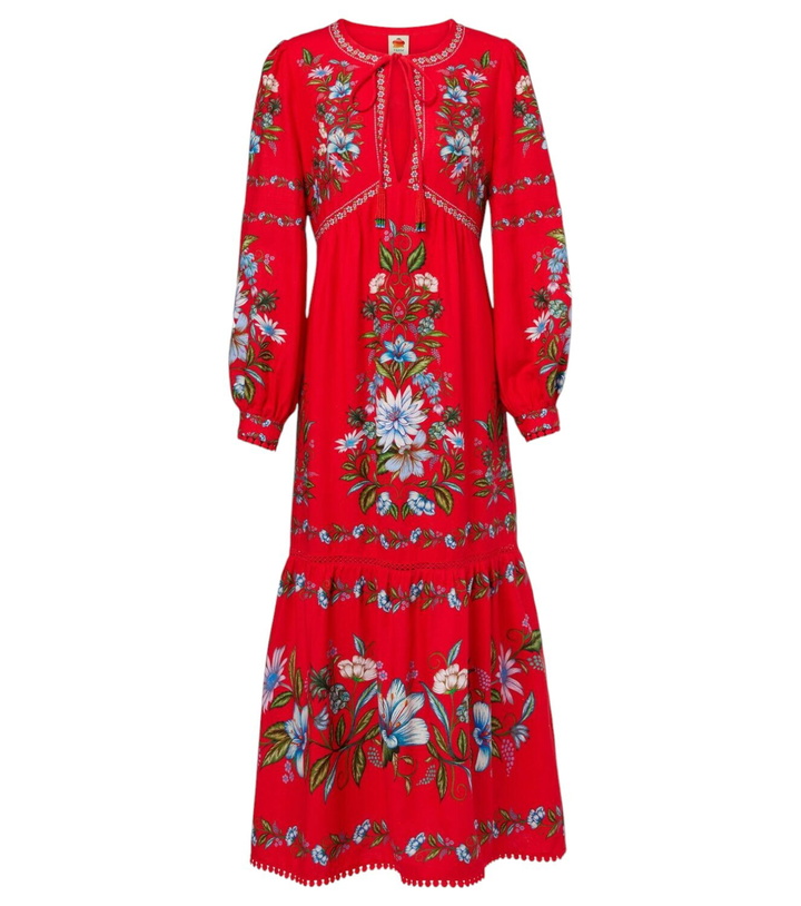 Photo: Farm Rio Floral linen-blend midi dress