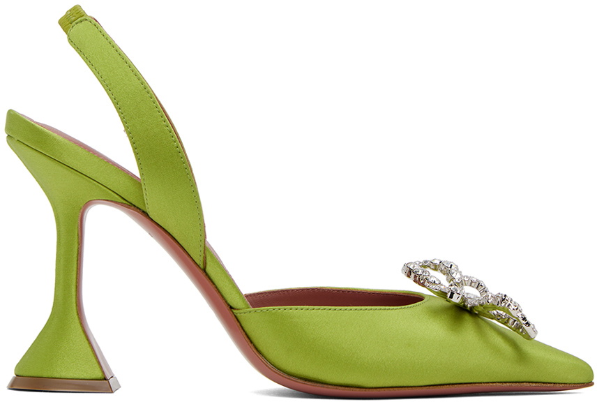 Amina Muaddi Green Rosie Sling 95 Heels Amina Muaddi