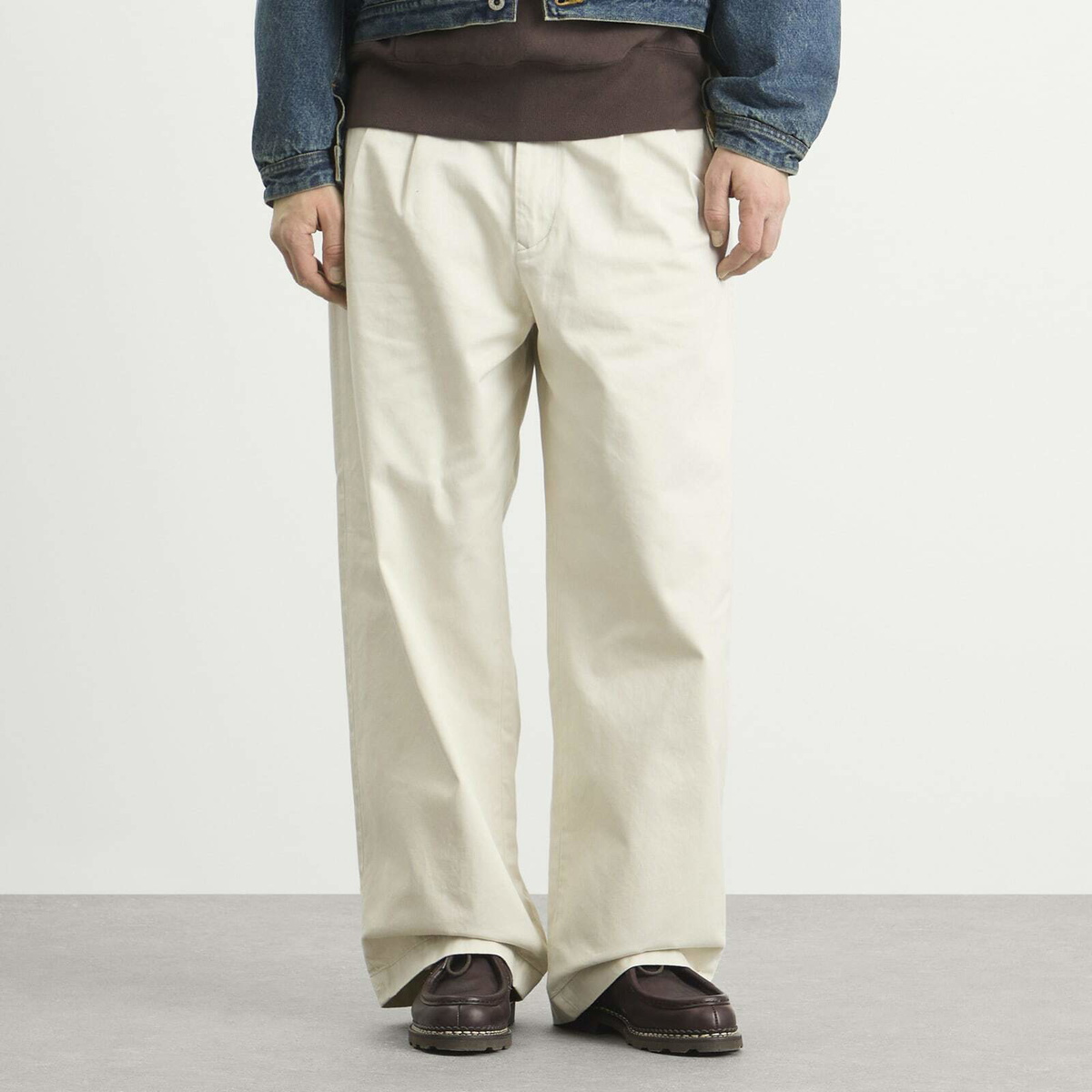 Human Made Men's Double Pleated Wide Chino Pants in White