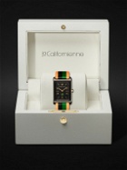 laCalifornienne - Daybreak Automatic 36mm Gold-Plated and Striped Leather Watch, Ref. No. DB-23