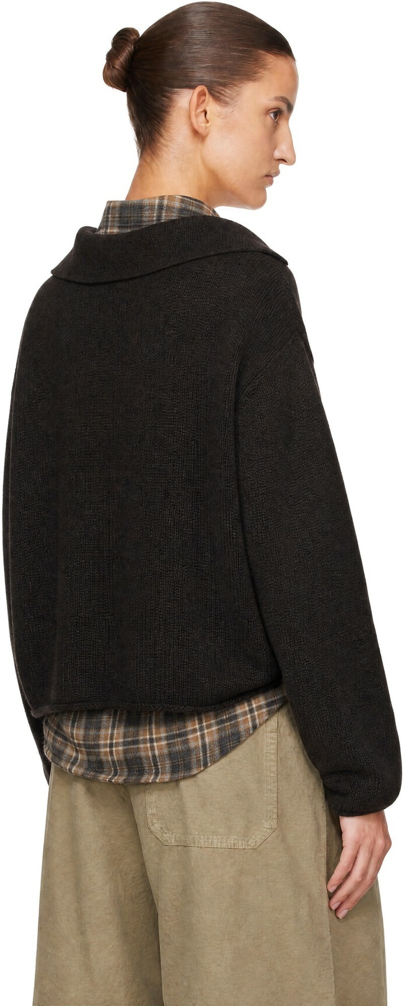 YMC Brown Runaway Neck Sweater