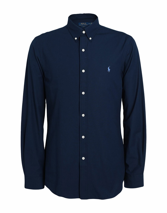 Photo: Polo Ralph Lauren Slim Fit Stretch Poplin Shirt Mens Shirt Midnight in Blue