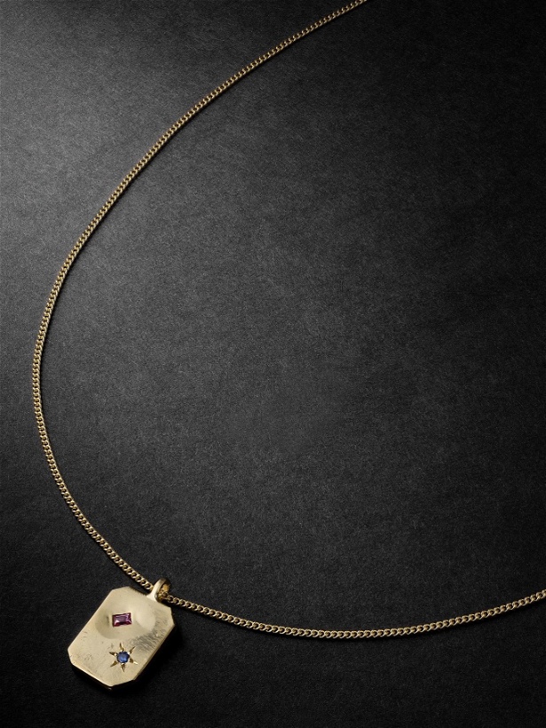 Photo: Seb Brown - Bevel Gold Sapphire Pendant Necklace