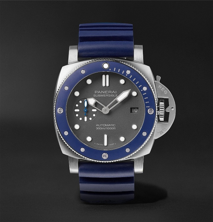 Photo: Panerai - Submersible Automatic 42mm Stainless Steel and Rubber Watch - Gray