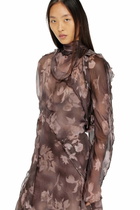 Diesel Asymmetric midi dress in chiffon and silk-crepe - Dresses Womens in Brown
