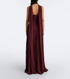Marmar Halim Scarf-detail pleated corset gown