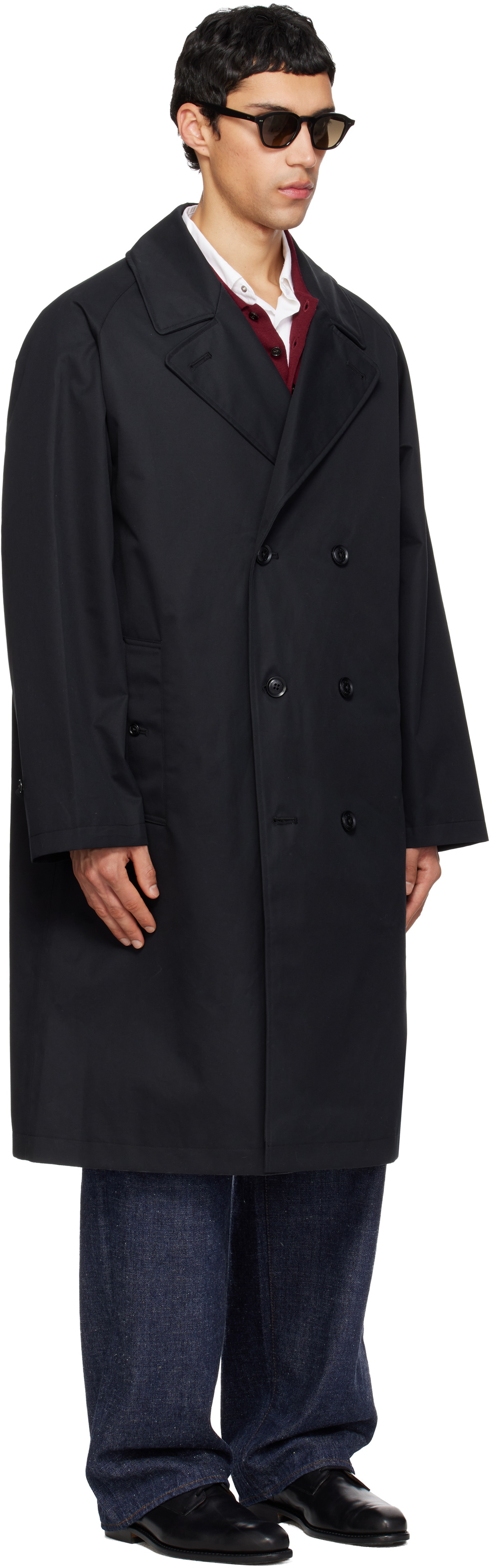 nanamica Black 2L Cotton GORE-TEX Double Breasted Coat