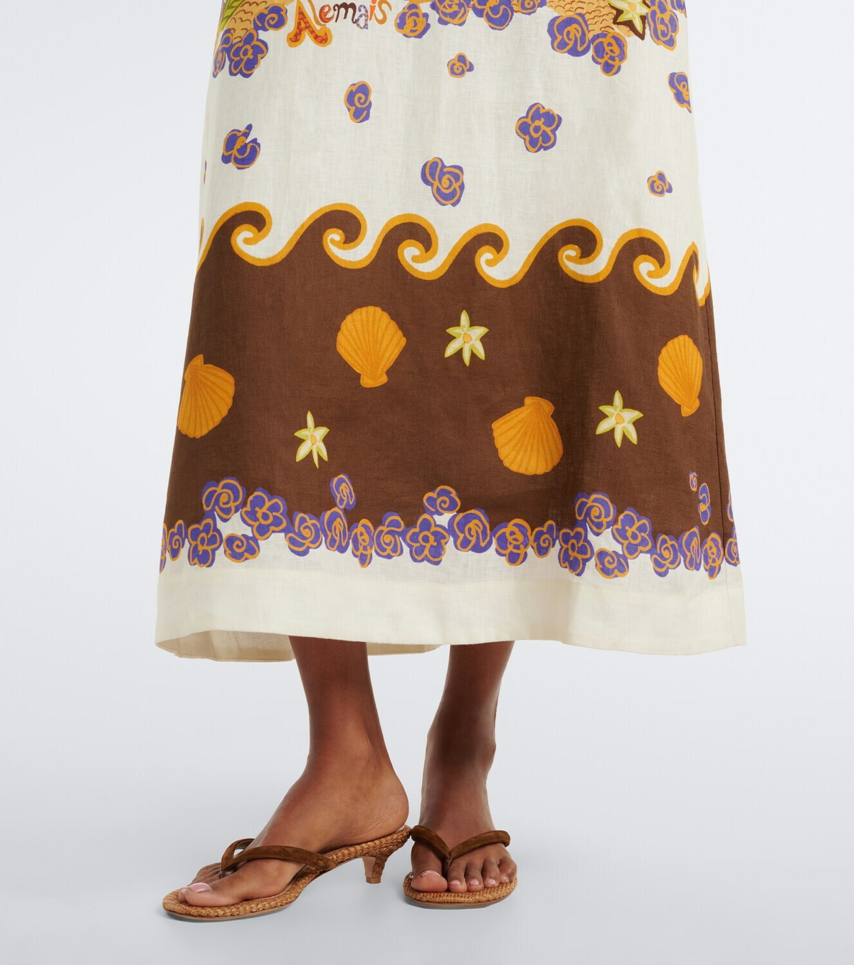 Alémais Island Cove linen midi dress