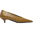 TOTEME Beige Sharp Croco-Embossed Kitten Heels