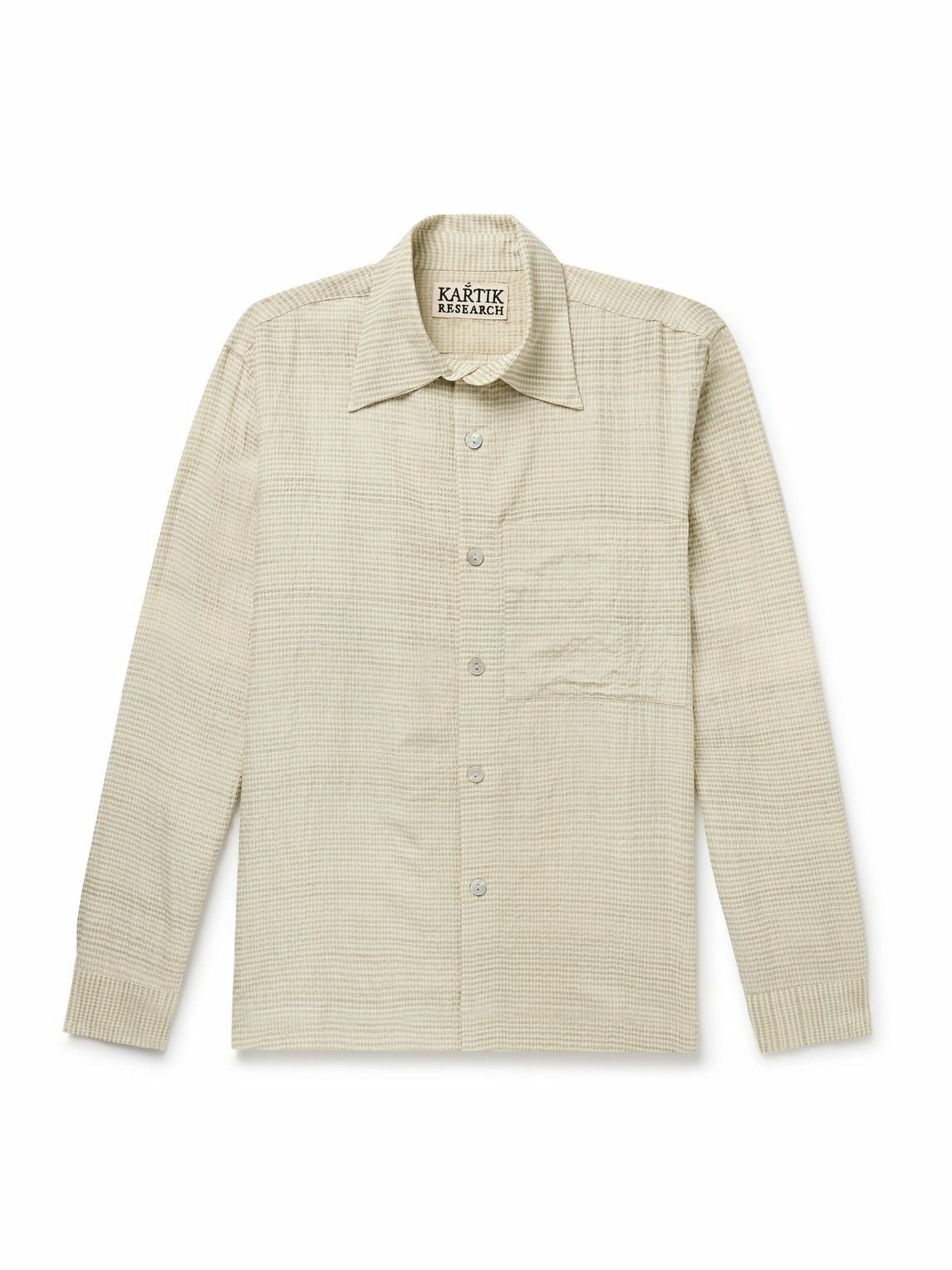 Kartik Research - Checked Cotton and Silk-Blend Shirt - Green