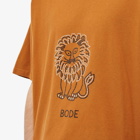 Bode Men's Embellished Lion T-Shirt in Marigold