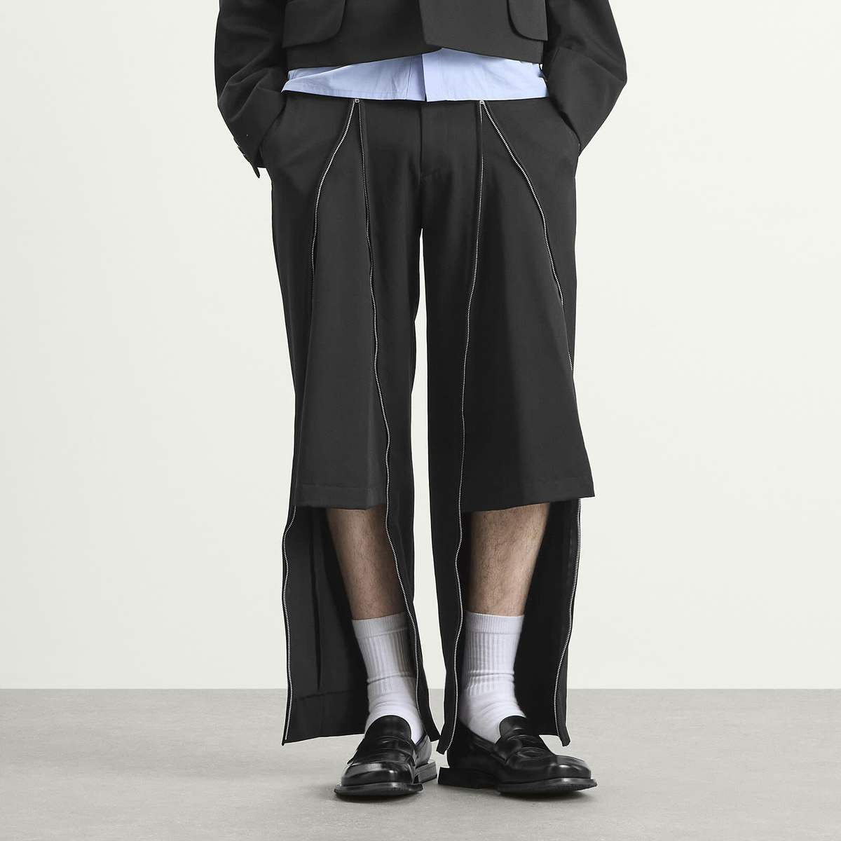 Comme des Garçons Homme Plus Men's Wool Gabardine Trousers in Black