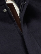 LORO PIANA - Suede-Trimmed Brushed-Cashmere Gilet - Blue