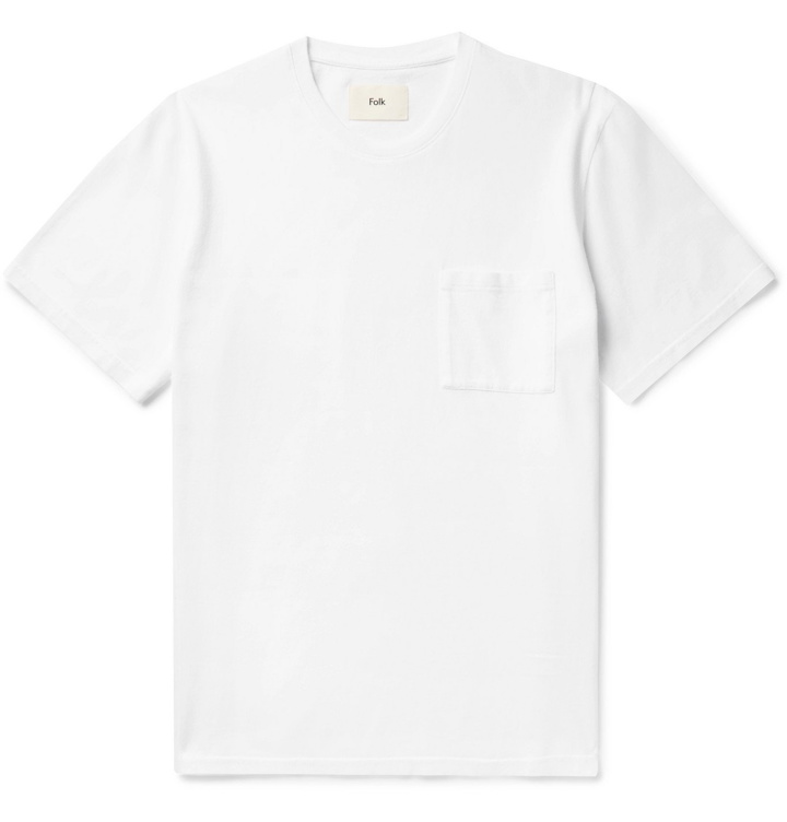 Photo: Folk - Assembly Garment-Dyed Cotton-Jersey T-Shirt - White