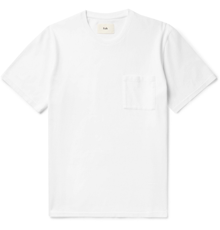 Photo: Folk - Assembly Garment-Dyed Cotton-Jersey T-Shirt - White