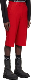 We11done Red Polyester Shorts