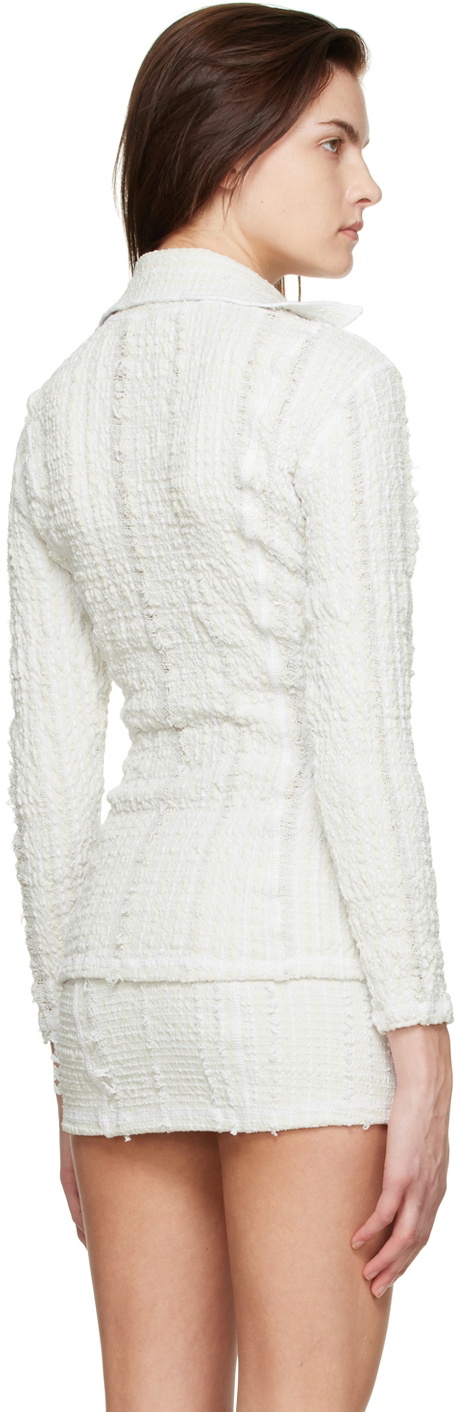 Luna Del Pinal Off-White Stretch Weave Shirt
