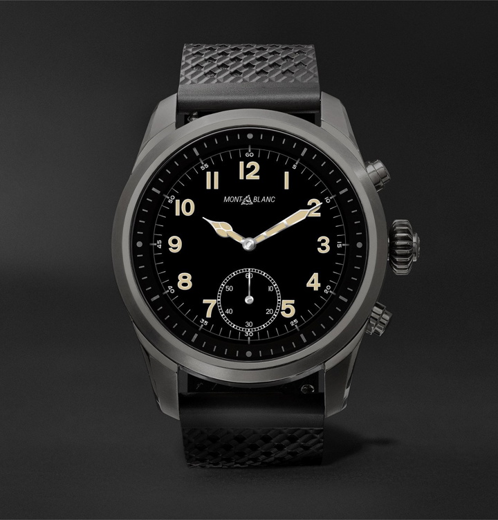 Photo: Montblanc - Summit 42mm Titanium and Rubber Smart Watch, Ref. No. 119441 - Black