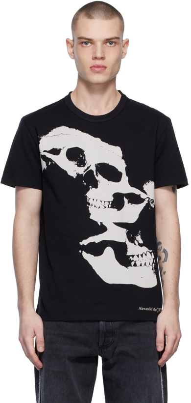 Photo: Alexander McQueen Black Distorted Skull T-Shirt