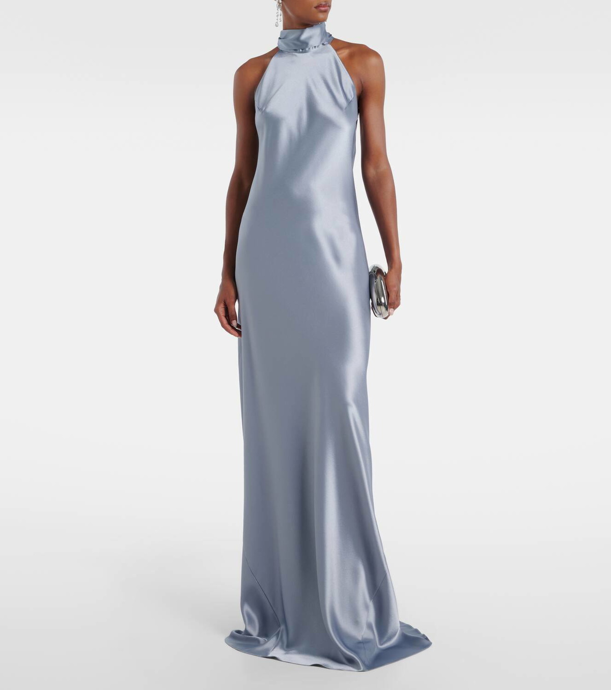 Galvan Sienna halterneck satin gown